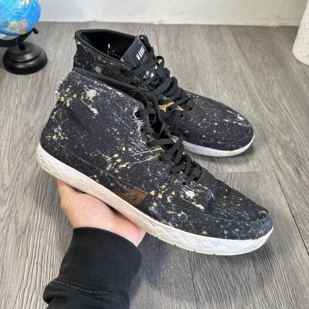 NOBULL Project Mid Canvas Trainer Mens 12.5 Black Splatter